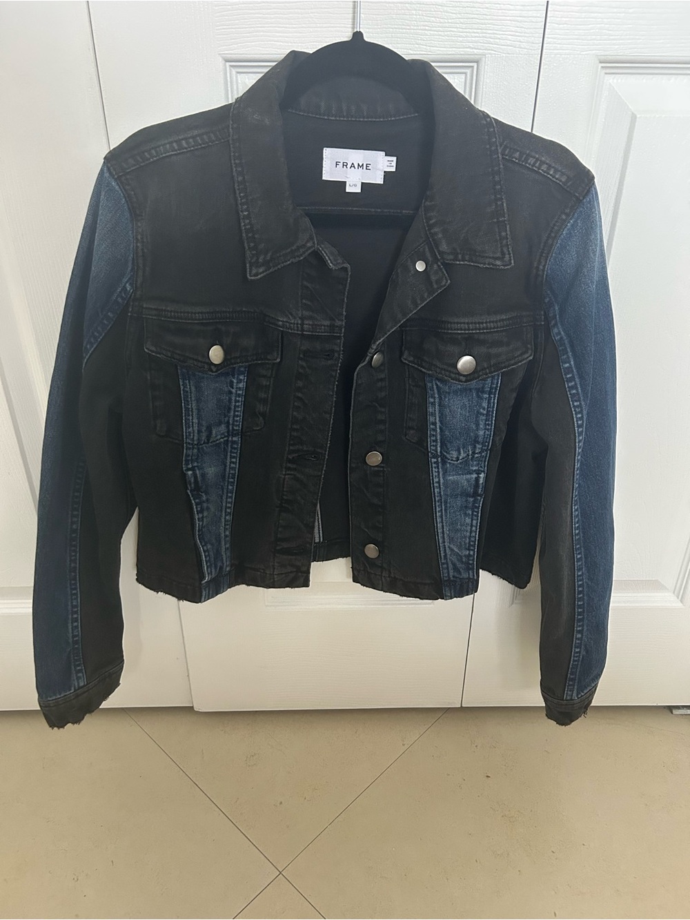 Frame Le Mix Two Tone Denim Jacket